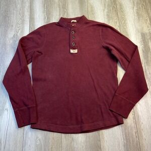 VINTAGE Abercrombie & Fitch Henley Shirt Mens XL Red Muscle Long Sleeve A&F Y2K